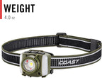 Coast FL95R 1250 Lumen Rechargeable Plus LED Headlamp with Green, Red and Area Light Modes and Glide Focus