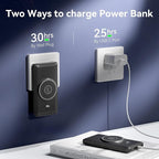 Magnetic 10000mAh Portable Charger for iWatch & iPhone, 22.5W USB C Fast Charging Wireless Power Bank Built-in Cables and Wall Plug, External Travel Battery Pack Compatible with iOS Android Devices