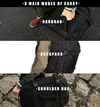 Miramrax Travel Duffle Bag Backpack for Men - Large Tactical Bags Weekender Gym Bag for Overnight Traveling Military Workout Deployment Sports (Black, 25L)