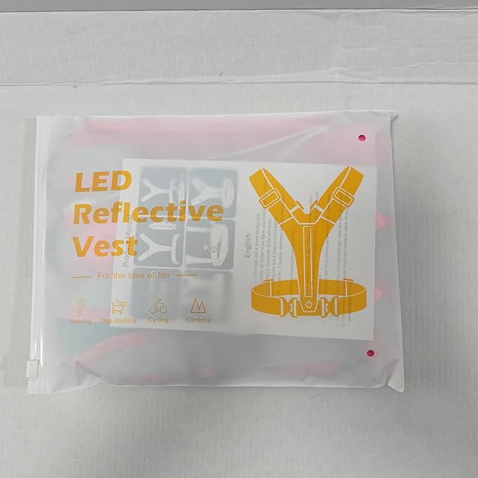 Led Light Up Running Vest Reflective Vest for Runners Night Walking, Rechargeable LED Reflective Running Vest High Visibility with Adjustable Waist/Shoulde, Reflective Armband for Women Men