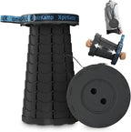 Upgraded Thickened Collapsible Stool, Portable Folding Stool Chair Lightweight But Sturdy Foldable Camping Stool, Retractable Telescopic Seat for Picnics Fishing Hiking BBQ (1, Black)