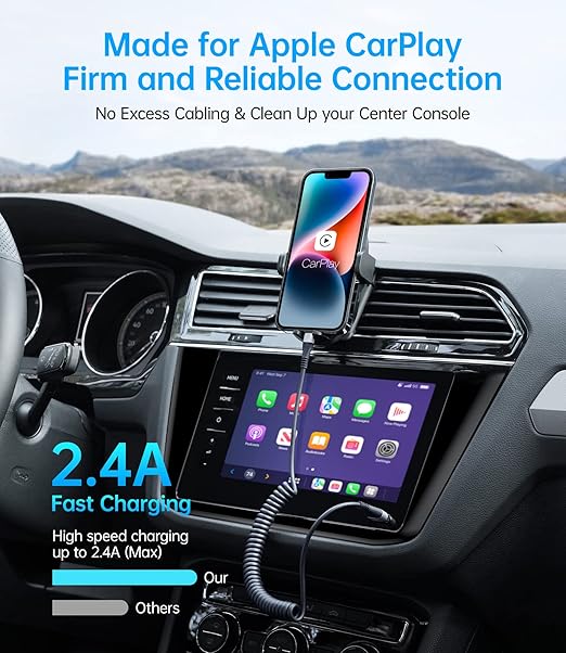 Coiled iPhone Charger Cable for Car, Lightning Cable 2 Pack 5ft, [Apple MFi Certified] Short iPhone Charger Cord Compatible with iPhone 14/13/12/11 Pro Max/XR/8/iPad/CarPlay