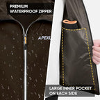 APEXUP Packable Rain Jacket Men with Reflective Zipper, Lightweight Waterproof Raincoat, Mens Rain Jacket for Outdoor Sports