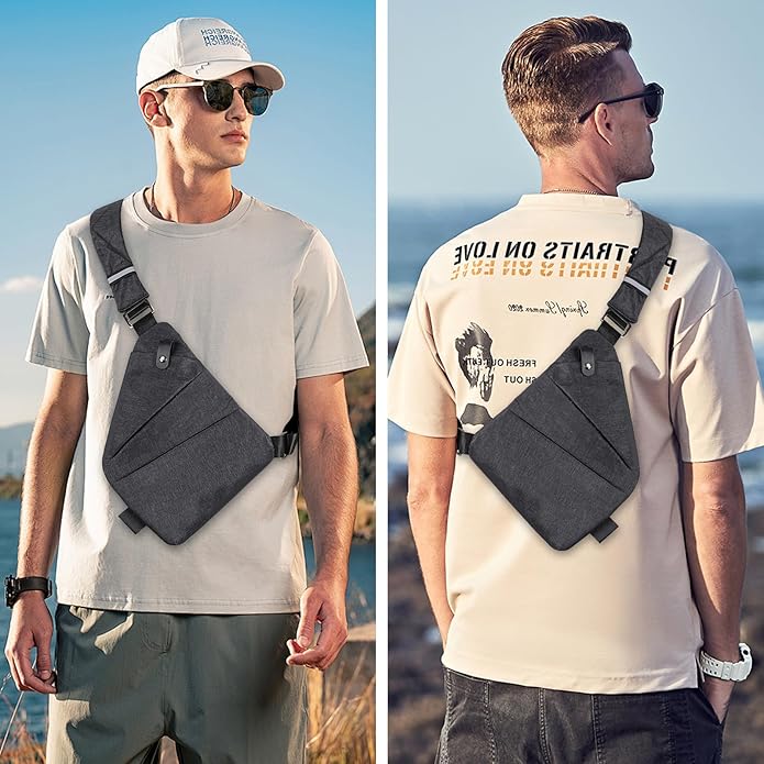 Anti Theft Crossbody Travel Bag for Women Men,Multi-pocket Crossbody Bag,Slim Sling Bag with Adjustable Strap