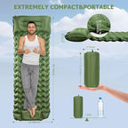 Sleeping Pad for Camping, Ultralight Inflatable Sleeping Mat with Pillow Built in Foot Pump, Durable Compact Air Mattress for Camping Essentials, Backpacking, Hiking, Tent, Traveling