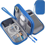CAAORDKSO Travel Cord Organizer Case, Electronic Accessories Bag, Tech Electronic Case, Electronics Travel Organizer Bag for Cable, USB, Cord, Charger, Phone, Power Bank, Earphone (Blue, Large)