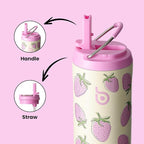 BOTTLE BOTTLE Insulated Water Bottle 24oz with Straw Lid and Handle for Sports Travel Gym Stainless Steel Water Bottles Double-Wall Vacuum Metal Leak Proof BPA-Free