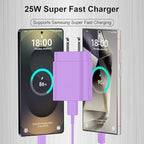 25W Super Fast Charging Cord Type C Block &10Ft USB C Android Phone Charger Cable for Samsung Galaxy S26/S25/S24 Ultra/S24/S24+/S23 Ultra/S23/S23+/S22/S22 Ultra/S22+/S21Ultra/S20 Ultra/Note 20/10