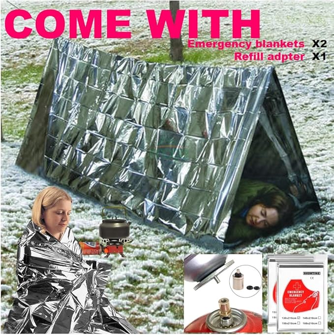 Camping Stove, Backpacking Stove, Foldable, Portable, Lightweight, Piezo Ignition, Single Burner Adjustable, Premium Mini Powerful and Stable Camp Stove for Hiking Picnic, 1+2+1+1pcs