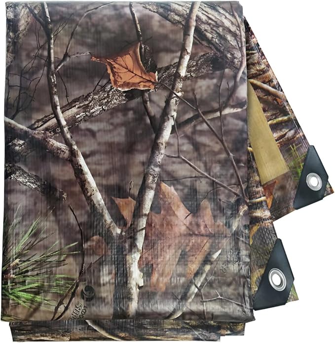 Heavy Duty 9 Mil Tarp Cover Waterproof UV Resistant Tarpaulin Used for Outdoor, Hunting, Camping, Backpacking, Canopy Tent, Ground Tarp, Cover Boat, Motorcycles, Roofs, Wood