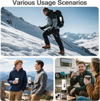 Portable Electric Espresso Machine, Travel Camping Coffee Makers, Car Self-Heating Coffee Maker with USB-C, Compatible with Ground Coffee & NS Capsules for RV/Office/Hiking