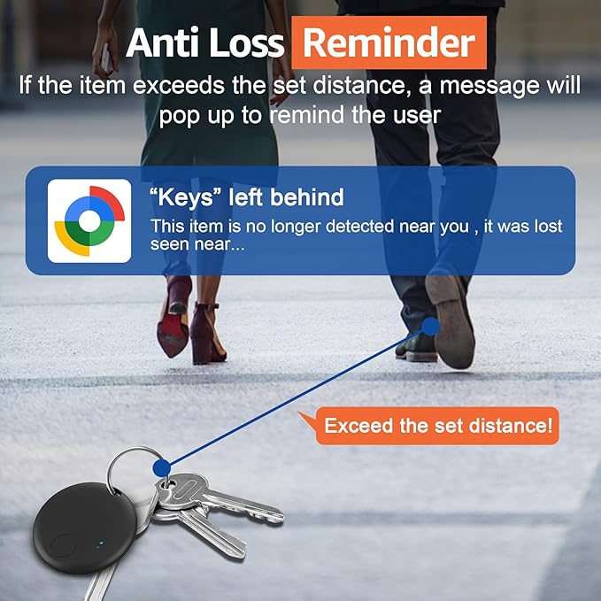 Tracker Tag for Android or iOS, Tracker Tags-4 Pack Smart Tag, Dual System Both iOS and Android Tracker Tags, Apple Find My or Google Find Hub App, Keys Finder Item Locator for Wallets (White&Black)