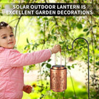 Solar Lanterns Outdoor Waterproof Mushroom Butterfly Garden Decor Gifts for Women Mon Grandma Metal Hanging Solar Lights Decoration for Outside LED Lanterns for Yard Patio Lawn