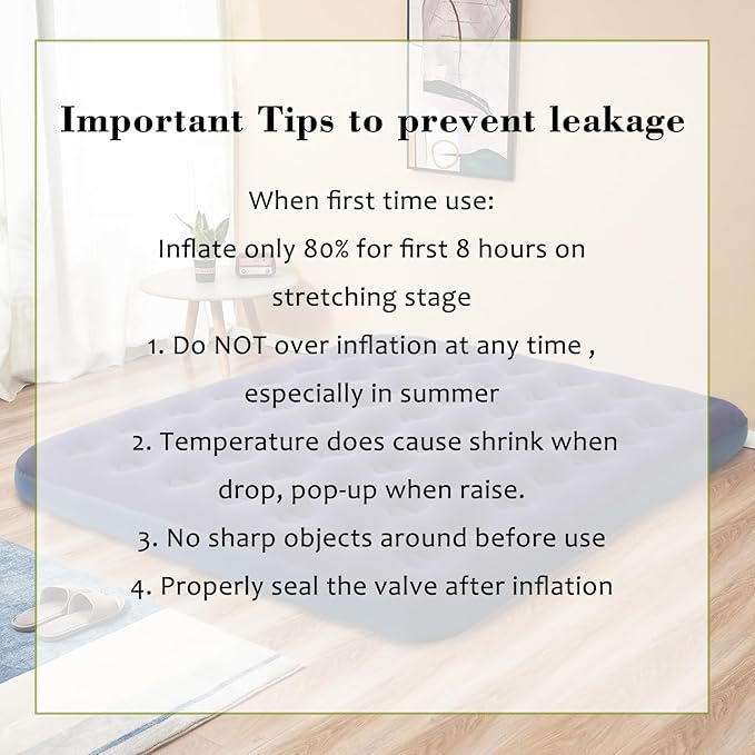 Queen Size Air Mattress Inflatable Bed for Camping and Home,Blow Up Mattress Sleeping Pad