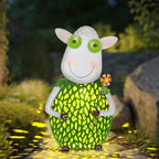Solar Lanterns for Outside Hanging with Warm LED Lights Sheep Metal Yard Decorations Outdoor Unique Gift for Patio Garden Decor