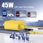 QZIIW iPhone 16 15 Pro Max Charger Fast Charging,45W Dual Port USB C Fast Charger Block [2-Pack] & Extra Long 60W 3/6/10/10FT USB C Cable - PD Quick Adapter 3.0 for iPhone 16 15/16 15Pro/16 15 Plus.