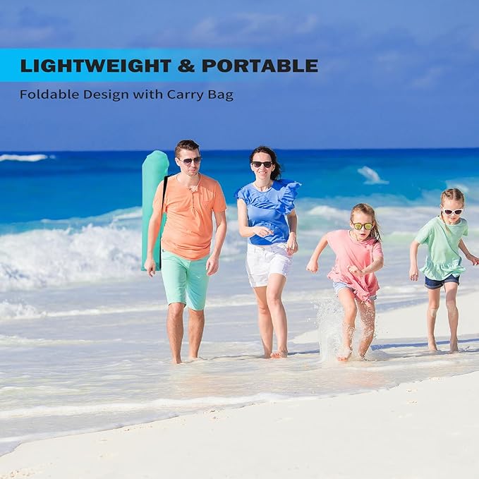 Beach Tent for 3-4 People, Pop-Up Beach Tent Automatic Setup, UV Protection, Extendable Floor, Ventilating Windows, Portable Outdoor Sun Shelter, Green