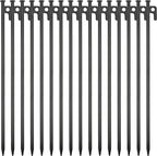 16 Pack Tent Stakes Heavy Duty Metal Tent Pegs for Camping Steel Tent Stakes 16 inch Unbreakable and Inflexible