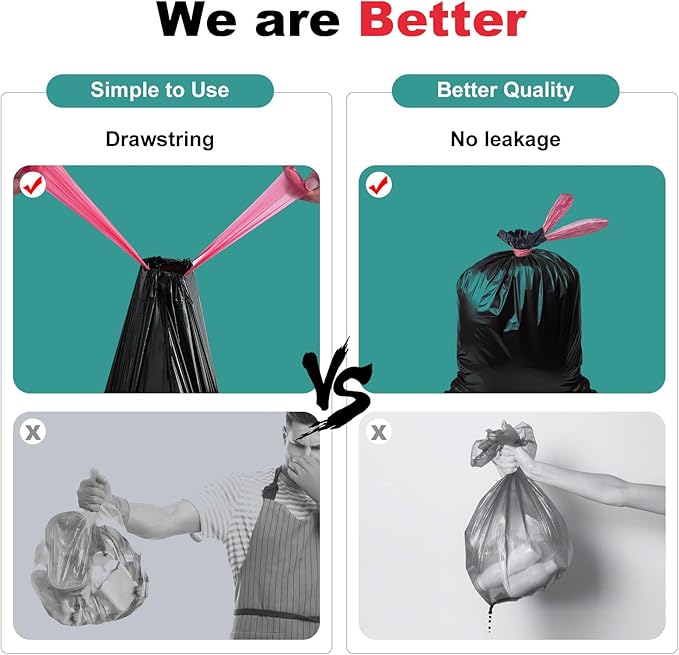 Portable Toilet Bags，Drawstring Camping Toilet Bags Toilet Trash Bags Leak-Proof, Waste Bags for Camping, Hiking, Traveling,Emergency, Outdoor Activities