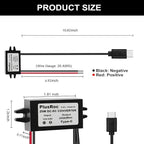 PlusRoc Waterproof DC 12V/24V to 5V 5A Step Down Converter, 25W USB-C Power Adapter for Raspberry Pi 5, Pi 4, Cellphone, and More (1-Pack)