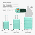 Traveler's Choice Pagosa Hardshell Expandable Luggage with Spinner Wheels, Mint, 26-Inch Medium