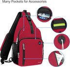 MOSISO Sling Backpack Bag, Crossbody Shoulder Bag Travel Hiking Daypack Chest Bag with Front Square Pocket&USB Charging Port