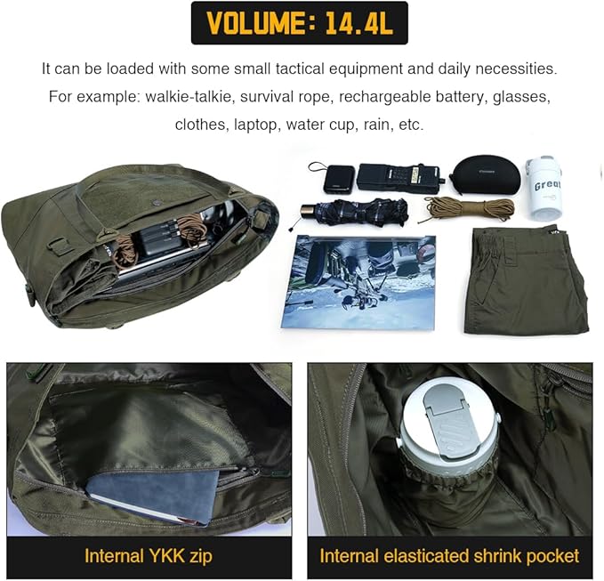 IDOGEAR Tactical Handheld Tote Pouch Multiuse Zipper Storage Bag Portable EDC Organizer For Camping Traveling Gym Commute