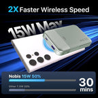 NOBIS A2641 Magnetic Power Bank, 10000mAh Wireless Portable Charger, 22.5W Magnetic Battery Pack with Stands,Magnetic Portable Charger with LED Display for iPhone 16 (Green, 22.5W)