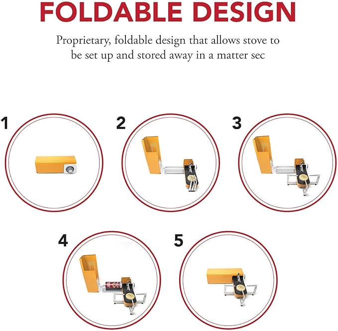 Gas One GS-8300 - Camp Stove Compact Butane Stove with Carrying Case - Foldable Portable Stove