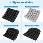Seat Cushion, Office Chair Cushion with Storage Bag, Travel Seat Cushion for Airplane, Press Type Air Inflatable Airplane Seat Cushions for Plane, Car, Office (Single-Sided Grey, Square)