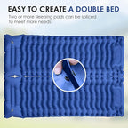 Self Inflating Sleeping Pad for Camping, Portable 4" Extra-Thick Camping Cots for Adults with Pillows & Built-in Foot Pump, Ultralight Camping Mattress for Tent Hiking Essentials Gear (Blue, Single)