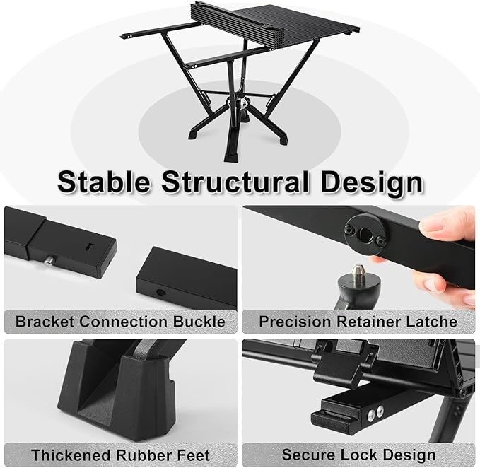 Folding Outdoor Camping Table, Aluminum Roll-Up Top and Carry Bag, 380 LBS Capacity, Lightweight Portable Tables for Picnic, BBQ and Tailgating.(Black)