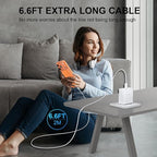 Phone 17 16 Pro Max Charger Fast Charging, 45W USB C Phone 17 16 Super Fast Charger Block with 6.6ft Long Type C Charging Cable Cord for i.Phone 17 Pro Max/17 Pro/17 Air/17/16/16Pro/16 ProMax-White