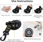 CONBOLA Suction Cups Hooks 4 Pieces Outdoor Car Camping Essentials Heavy Duty Upgraded Tie Down Suction Cup,Camper Accessories Strong Power for RV Boat Window Glass Camping Trap.(4 pcs,Yellow)