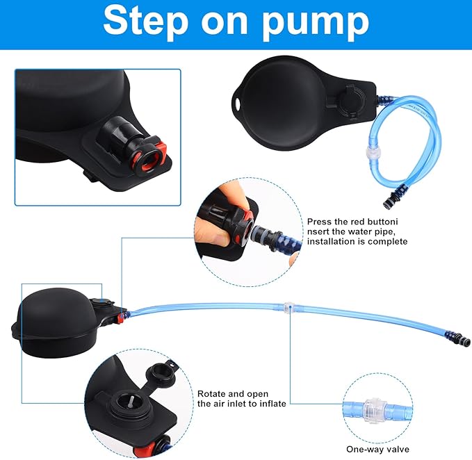 Camping Shower Bag, 5 Gal/20L TPU Material Portable Shower Bag with Foot Pump and Press-Type Shower Nozzle for Camping Beach Swimming Outdoor Traveling Hiking