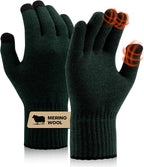Merino Wool Gloves for Women Men, Touch Screen Warm Glove Liners Thermal Soft Knit Lining for Winter Running Hiking