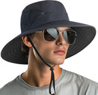 NPQQUAN Sun Hats for Men Women with Neck Flap UPF 50+ UV Protection Wide Brim Bucket Hat Safari Hiking Fishing Hats
