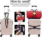 Luggage Straps Bag Bungees for Add a Bag Easy to Travel Suitcase Elastic Strap Belt (Gray, L)
