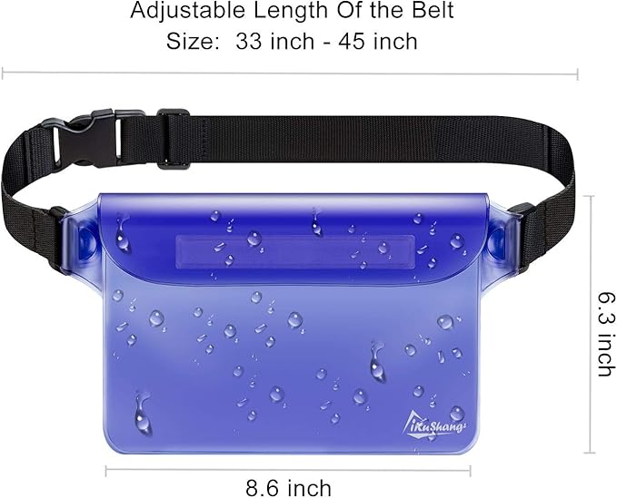 Waterproof Fanny Pack, Waterproof Pouch for Phone Passport Wallet Holder, Floating Dry Bags for Travel Beach Swimming Kayaking Boating Pool Diving Accessories