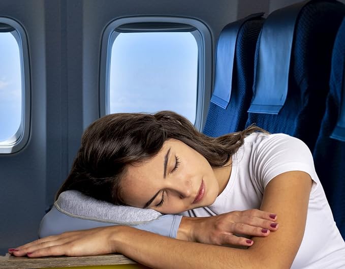 Arm Pillow, Portable Travel Memory Foam Pillow, Ultra Slim and Comfortable (Black)