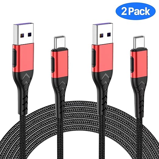 Durcord USB C Cable, Upgarded 2Pack 3ft Fast Charging 3 Feet USB Type C Charging Cord Cable, 3 Foot Type C Charger Nylon Braided USB Cable Compatible with iPhone 15/Pro/Plust/Max/Samsung etc-Red