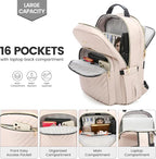 LOVEVOOK Laptop Backpack for Women 17.3 inch,Cute Womens Travel Backpack Purse,Professional Laptop Computer Bag,Waterproof Work Business College Teacher Bags Carry on Backpack with USB Port,Nude
