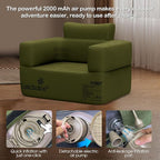 Inflatable Couch Premium Oxford Cloth Inflatable Sofa with Built-in Pump Rechargeable Portable Blow Up Couch for Camping Outdoor Travel Home Guests Backyard Patio