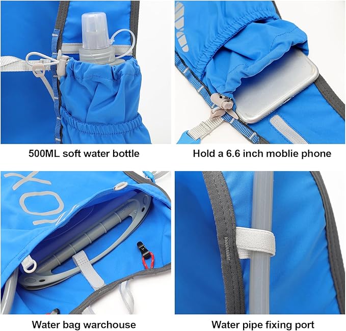 INOXTO Running Hydration Vest Backpack,Lightweight Insulated Pack with 1.5L Water Bladder Bag Daypack for Hiking Trail Running Cycling Race Marathon for Women Men