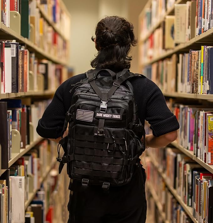 AMERICANPHOENIX 45L Elite Tactical Backpack | 3X Stronger Work & Military Backpack | Water Resistant and Heavy Duty | 3 Day MOLLE Bug Out Bag (Carbon Black)