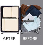 BAGAIL 4 Set/6 Set/8 Set Compression Packing Cubes Travel Accessories Expandable Packing Organizers (Cloth Pattern, 4-Beige)