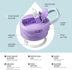 IDEUS Insulated Stainless Steel Water Bottle with 2 Leak-Proof Lids, Thermal Water Flask for Hiking Biking, 40oz, Violet