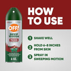 OFF! Deep Woods Insect Repellent Aerosol, Bug Spray with Long Lasting Protection from Ticks and Listed Bugs, 6 oz