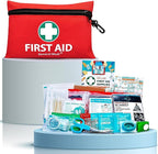 General Medi Mini First Aid Kit, 110 Piece Small First Aid Kit - Includes Emergency Foil Blanket, Scissors for Travel, Home, Office, Vehicle, Camping, Workplace & Outdoor (Red)