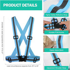 Reflective Vest Running Gear,Reflective Straps Safety Vest High Visible Vest for Night Running,Cycling,Motorcycle,Walking Vest 2Pack
